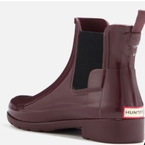 Maroon hunter Chelsea boots refined
